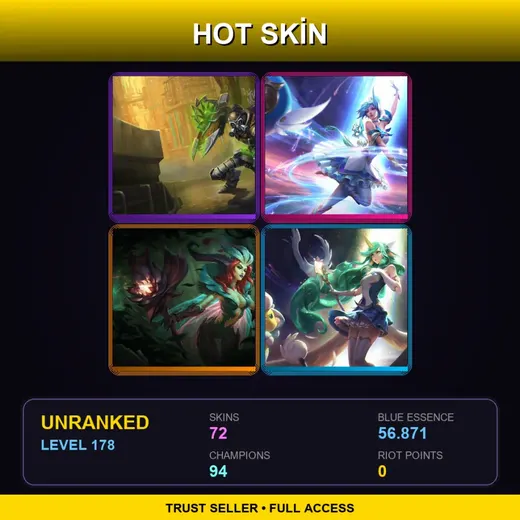 LAS | Hextech Singed | Star Guardian Orianna | Elderwood LeBlanc | Star Guardian Soraka | 72 Skin | 94 Champ | Lv178
