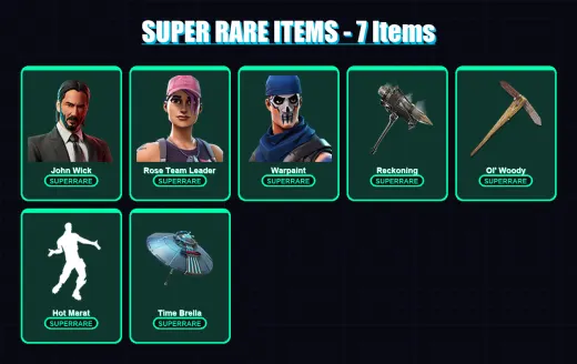 [PC/XBOX/PSN] | John Wick | Rose Team Leader | Warpaint | Ruin | Sentinel | 82 skin | 96 pickaxe | 140 emote | 87 glider | Lv1377