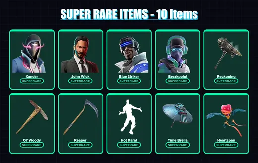 [PS4/PS5/XBOX/PC] | Xander | John Wick | Blue Striker | Breakpoint | Spectra Knight | 150 skin | 171 pickaxe | 151 emote | 154 glider | Lv1895