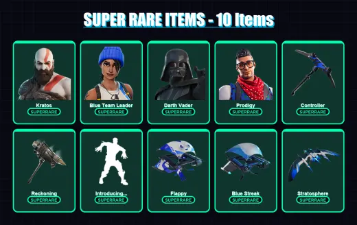 [PS4/PS5/XBOX/PC] | Kratos | Blue Team Leader | Darth Vader | Prodigy | The Imagined | 146 skin | 156 pickaxe | 108 emote | 145 glider | Lv2043