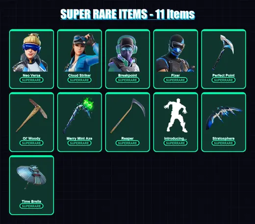 [PC] | Neo Versa | Cloud Striker | Breakpoint | Fixer | The Scientist | 181 skin | 160 pickaxe | 175 emote | 134 glider | Lv2459