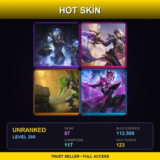LAN | Victorious Fiora | Hextech Singed | Challenger Ahri | PROJECT: Warwick | 87 Skin | 117 Champ | Lv280