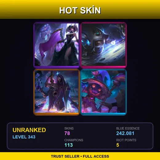 LAS | Victorious Morgana | Cosmic Enchantress Lulu | Elderwood Veigar | PROJECT: Akali | 78 Skin | 113 Champ | Lv343 — Monster Tamer Veigar