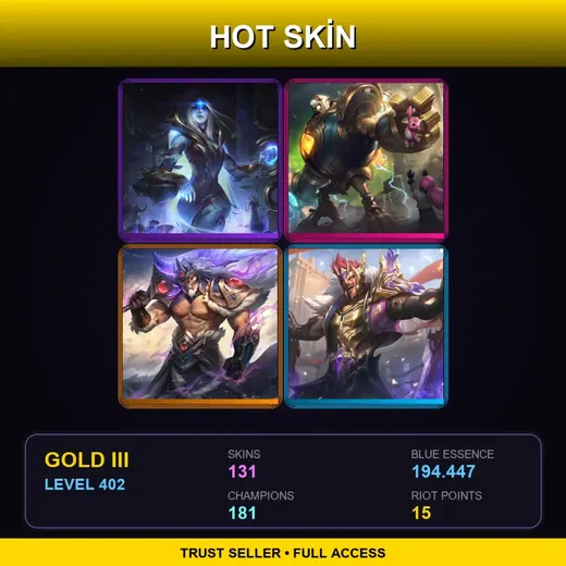 EUNE | Cosmic Queen Ashe | Victorious Blitzcrank | Victorious Tryndamere | Victorious Draven | 131 Skin | 181 Champ | Gold III | Lv402
