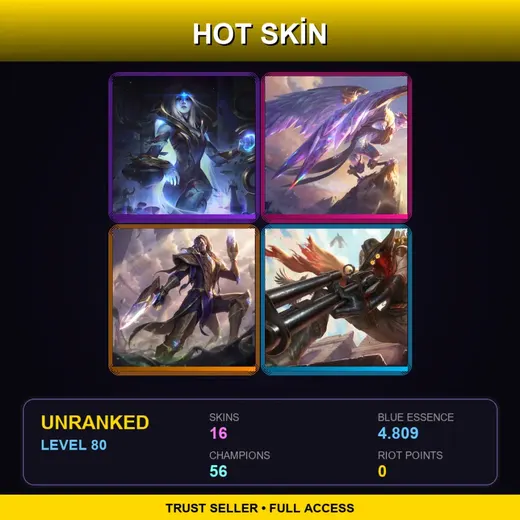 BR | Victorious Anivia | Victorious Lucian | Cosmic Queen Ashe | High Noon Jhin | 16 Skin | 56 Champ | Lv80
