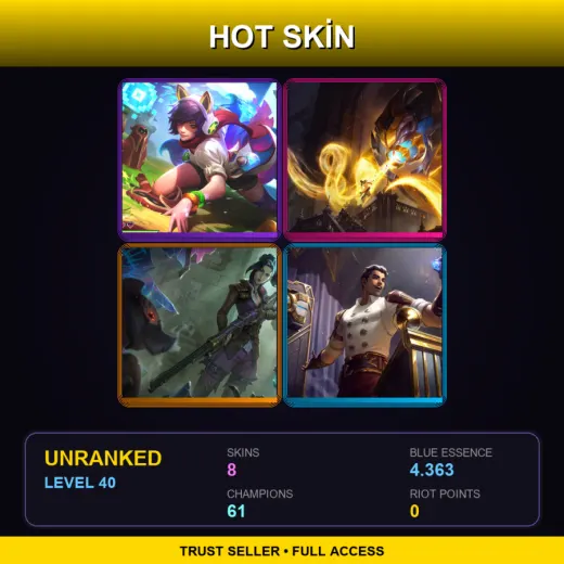 BR | Arcade Ahri | Arclight Vel'Koz | Arcane Enforcer Caitlyn | Arcane Inventor Jayce | 8 Skin | 61 Champ | Lv40