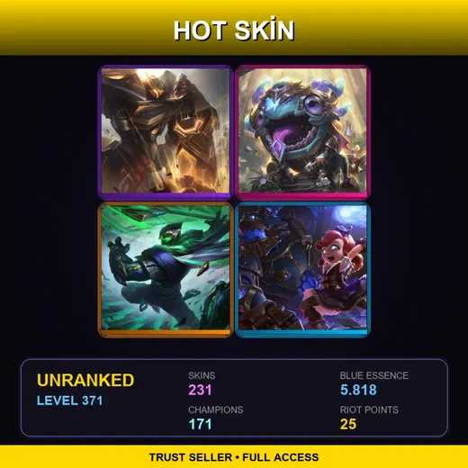 EUW | Prestige Mecha Kingdoms Garen | Victorious Kog'Maw | Conqueror Jax | Hextech Annie | 231 Skin | 171 Champ | Lv371