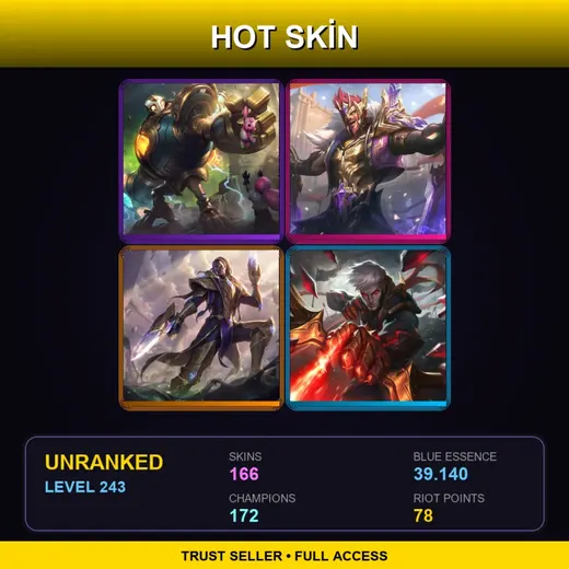 VN | Victorious Blitzcrank | Victorious Draven | Victorious Lucian | Conqueror Varus | 166 Skin | 172 Champ | Lv243