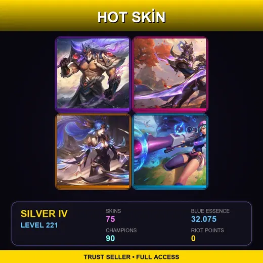 SG | Victorious Tryndamere | Victorious Master Yi | Victorious Sona | Battle Academia Ezreal | 75 Skin | 90 Champ | Silver IV | Lv221
