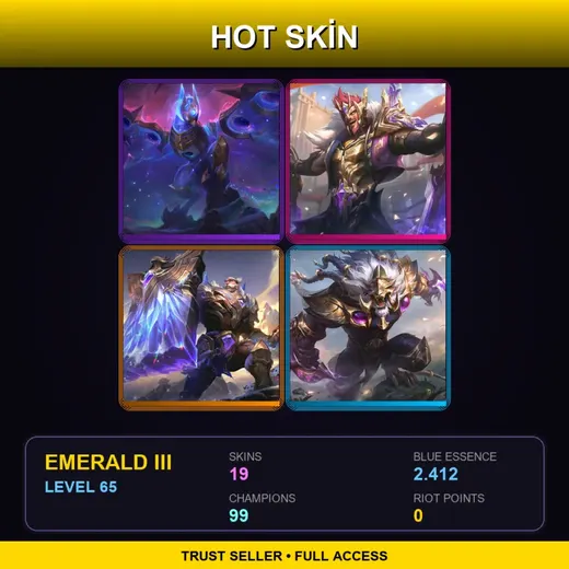 BR | Cosmic Flight Anivia | Victorious Draven | Victorious Braum | Victorious Rengar | 19 Skin | 99 Champ | Emerald III | Lv65