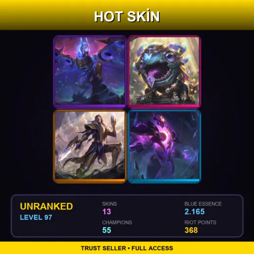 EUW | Cosmic Flight Anivia | Victorious Kog'Maw | Victorious Lucian | Dark Star Xerath | 13 Skin | 55 Champ | Lv97