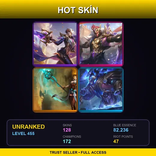 LAS | Victorious Fiora | Victorious Draven | Hextech Janna | Spirit Blossom Darius | 128 Skin | 172 Champ | Lv455