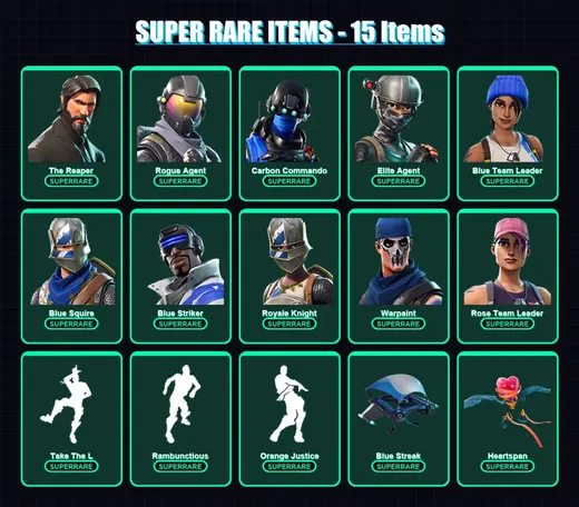 [PS4/PS5/XBOX/PC] | The Reaper | Rogue Agent | Carbon Commando | Elite Agent | Blue Team Leader | 30 skin | 16 pickaxe | 35 emote | 30 glider | Lv33