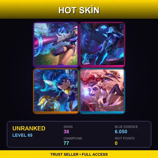 VN | PROJECT: Ashe | Arcade Caitlyn | Star Guardian Poppy | Star Guardian Jinx | 38 Skin | 77 Champ | Lv65 — K Da All Out Seraphine Indie