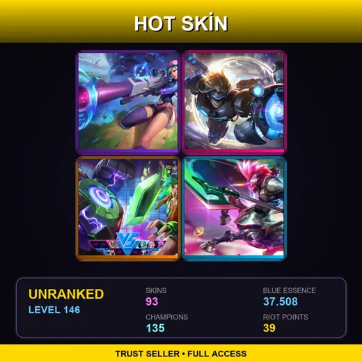 TR | PROJECT: Ashe | Arcade Caitlyn | Pulsefire Ezreal | Arcade Riven | 93 Skin | 135 Champ | Lv146