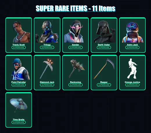 [PS4/PS5/XBOX/PC] | Travis Scott | Trilogy | Xander | Darth Vader | Astro Jack | 216 skin | 235 pickaxe | 186 emote | 212 glider | Lv3733