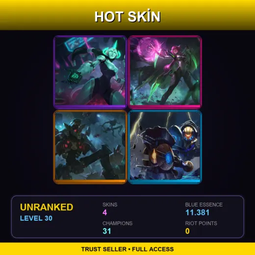 TW | Program Soraka | Super Galaxy Elise | Praetorian Fiddlesticks | Full Metal Jayce | 4 Skin | 31 Champ | Lv30