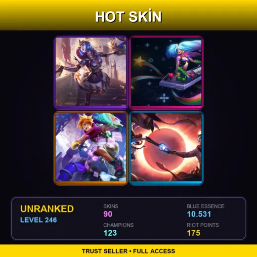 LAS | Victorious Orianna | Arcade Sona | Arcade Ezreal | Cosmic Dawn Rakan | 90 Skin | 123 Champ | Lv246