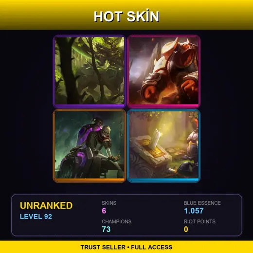 TR | Elderwood Hecarim | Infernal Alistar | Arcane Shimmer Lab Singed | Little Knight Amumu | 6 Skin | 73 Champ | Lv92 — Little Knight Amumu