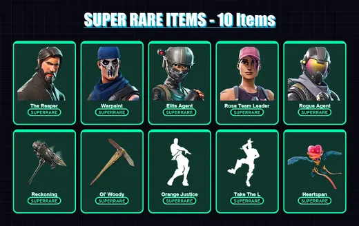 [PC/XBOX/PSN] | The Reaper | Warpaint | Elite Agent | Rose Team Leader | Rogue Agent | 72 skin | 80 pickaxe | 78 emote | 77 glider | Lv991