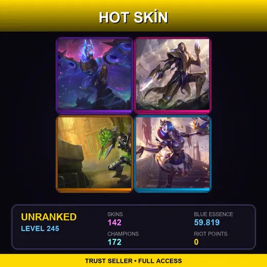 SG | Victorious Lucian | Hextech Singed | Victorious Orianna | Victorious Aatrox | 142 Skin | 172 Champ | Lv245