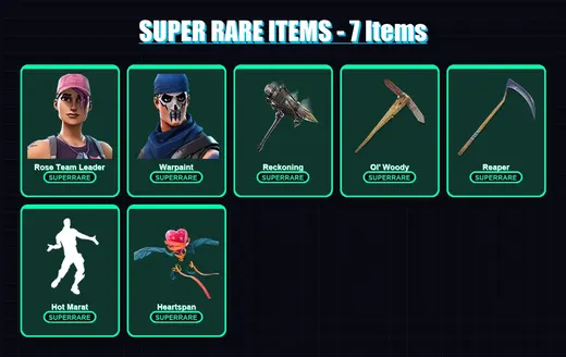 [PC/XBOX/PSN] | Rose Team Leader | Warpaint | Drift | Ruin | A.I.M. | 69 skin | 54 pickaxe | 59 emote | 64 glider | Lv736
