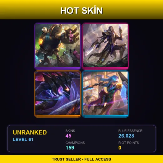 SG | Victorious Blitzcrank | Victorious Lucian | Dark Star Kha'Zix | Battle Academia Leona | 45 Skin | 159 Champ | Lv61 — LoL account