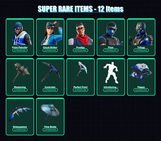 [PS4/PS5/XBOX/PC] | Point Patroller | Cloud Striker | Prodigy | Fixer | Trilogy | 120 skin | 172 pickaxe | 117 emote | 152 glider | Lv3945