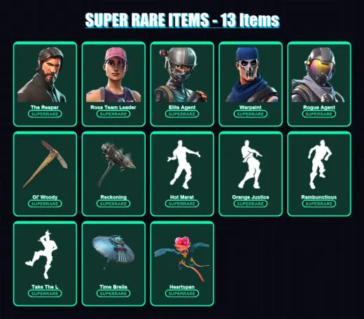 [PC/XBOX] | The Reaper | Rose Team Leader | Elite Agent | Warpaint | Rogue Agent | 68 skin | 100 pickaxe | 95 emote | 92 glider | Lv1474