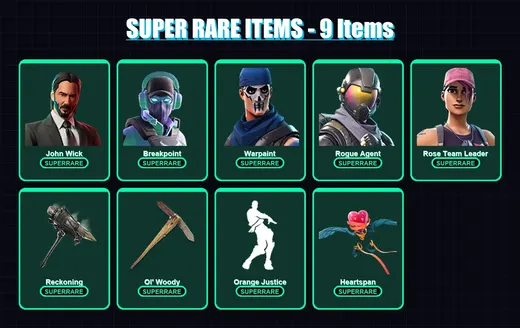 [PC/PSN] | John Wick | Breakpoint | Warpaint | Rogue Agent | Rose Team Leader | 183 skin | 201 pickaxe | 162 emote | 152 glider | Lv2078