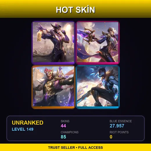 ME | Victorious Twisted Fate | Victorious Fiora | Victorious Draven | Cosmic Invoker Illaoi | 44 Skin | 85 Champ | Lv149