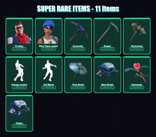 [PS4/PS5/XBOX/PC] | Prodigy | Blue Team Leader | Torin | The Ice King | Snap | 99 skin | 174 pickaxe | 108 emote | 146 glider | Lv2478