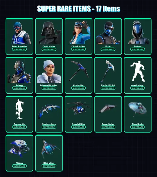 [PS4/PS5/XBOX/PC] | Point Patroller | Darth Vader | Cloud Striker | Fixer | Sultura | 188 skin | 201 pickaxe | 171 emote | 189 glider | Lv3162