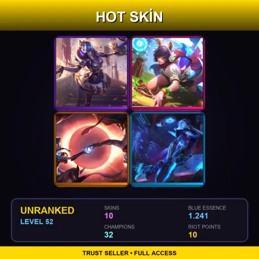 LAN | Victorious Orianna | Arcade Ahri | Cosmic Dusk Xayah | PROJECT: Ashe | 10 Skin | 32 Champ | Lv52