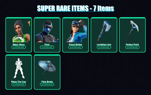 [PC/PSN] | Major Glory | Fixer | Cloud Striker | Menace | Fade | 69 skin | 86 pickaxe | 65 emote | 67 glider | Lv1092