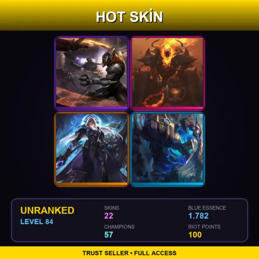 LAS | PROJECT: Yi | High Noon Thresh | Lunar Eclipse Leona | Enchanted Galio | 22 Skin | 57 Champ | Lv84