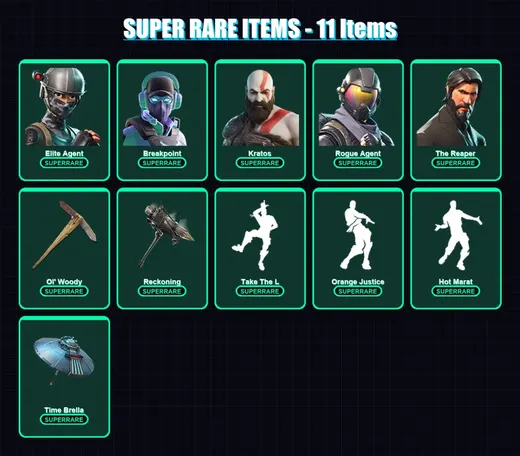 [PC/PSN] | Elite Agent | Breakpoint | Kratos | Rogue Agent | The Reaper | 90 skin | 95 pickaxe | 92 emote | 100 glider | Lv1548