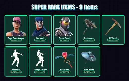 [PC/XBOX/PSN] | Rose Team Leader | Warpaint | Rogue Agent | Omegarok | Sentinel | 97 skin | 122 pickaxe | 87 emote | 102 glider | Lv1424