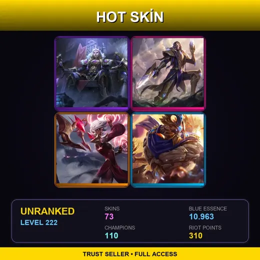 LAS | Victorious Sejuani | Victorious Lucian | Conqueror Karma | Victorious Maokai | 73 Skin | 110 Champ | Lv222