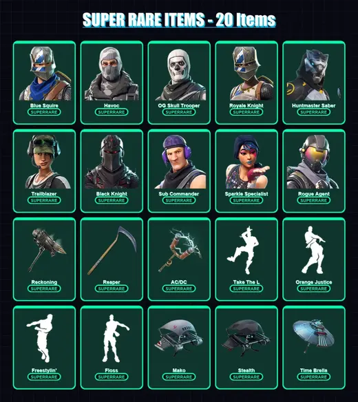[PC/XBOX/PSN] | Blue Squire | Havoc | OG Skull Trooper | Royale Knight | Huntmaster Saber | 34 skin | 27 pickaxe | 27 emote | 31 glider | Lv535