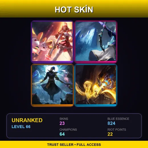 ME | Star Guardian Miss Fortune | Queen Ashe | Odyssey Kayn | Arclight Vel'Koz | 23 Skin | 64 Champ | Lv66