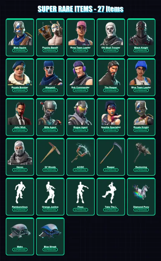 [PC/XBOX/PSN] | Blue Squire | Psycho Bandit | Rose Team Leader | 130 skin | Lv950