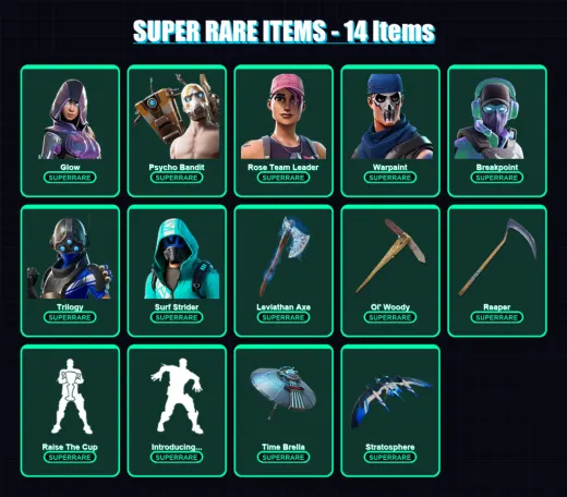 [PC/XBOX/PSN] | Glow | Psycho Bandit | Rose Team Leader | Warpaint | Breakpoint | 143 skin | 144 pickaxe | 107 emote | 117 glider | Lv2071
