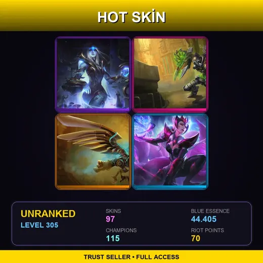 TR | Hextech Singed | Hextech Anivia | Challenger Ahri | Cosmic Devourer Vladimir | 97 Skin | 115 Champ | Lv305