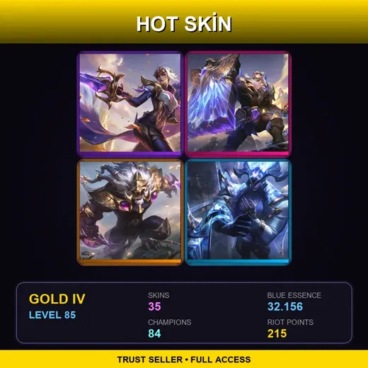 LAS | Victorious Fiora | Victorious Braum | Victorious Rengar | Prestige DRX Aatrox | 35 Skin | 84 Champ | Gold IV | Lv85 — Risen Legend Vayne