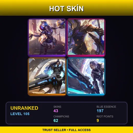VN | Victorious Orianna | Victorious Aatrox | Spirit Blossom Kindred | Pulsefire Caitlyn | 43 Skin | 62 Champ | Lv105 — Fnatic Corki