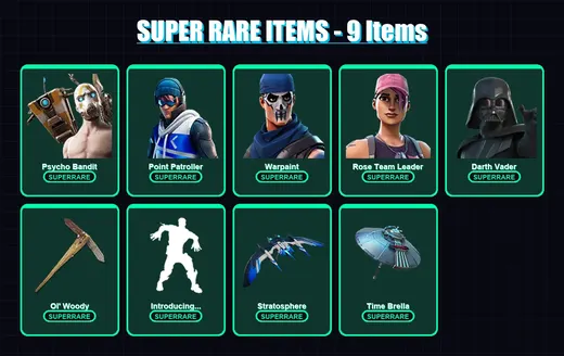 [PC/XBOX/PSN] | Psycho Bandit | Point Patroller | Warpaint | Rose Team Leader | Darth Vader | 101 skin | 100 pickaxe | 103 emote | 103 glider | Lv17