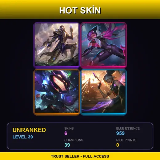 BR | Victorious Lucian | PROJECT: Irelia | Battle Boss Ziggs | True Damage Akali | 6 Skin | 39 Champ | Lv39