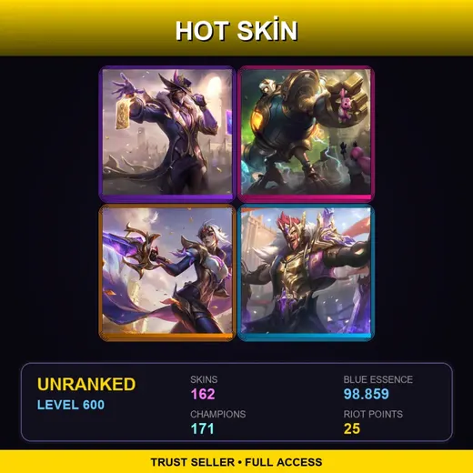 ME | Victorious Twisted Fate | Victorious Blitzcrank | Victorious Fiora | Victorious Draven | 162 Skin | 171 Champ | Lv600