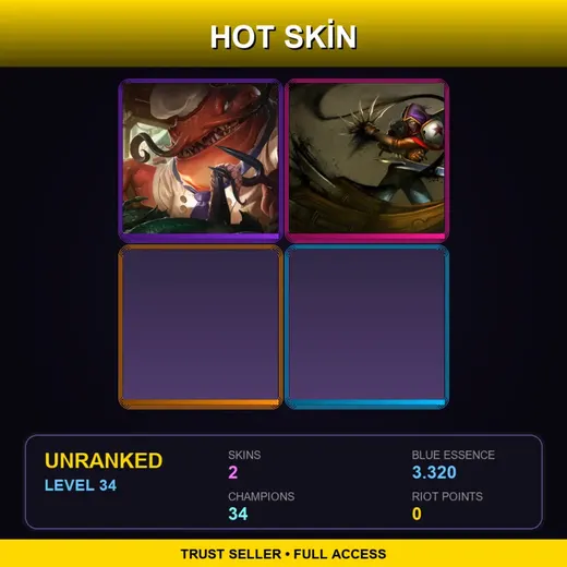 TR | Master Chef Tahm Kench | Renegade Talon | 2 Skin | 34 Champ | Lv34 — Master Chef Tahm Kench